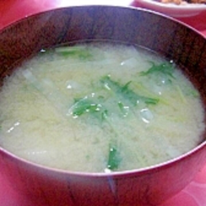 大根と水菜の味噌汁